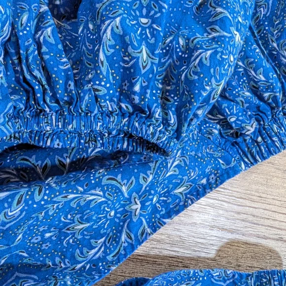 Signature by Reitmans Puff Sleeve Mini Dress Blue Paisley V-Neck Size Women's XL - Picture 5 of 7